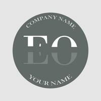 initial EO logo letter monogram luxury hand drawn vector