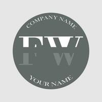 initial FW logo letter monogram luxury hand drawn vector