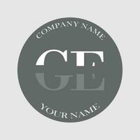 initial GE logo letter monogram luxury hand drawn vector