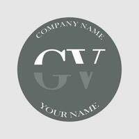 initial GV logo letter monogram luxury hand drawn vector