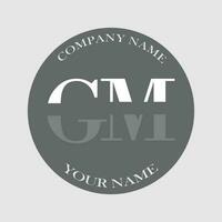 initial GM logo letter monogram luxury hand drawn vector