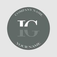 initial IG logo letter monogram luxury hand drawn vector