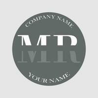 initial MR logo letter monogram luxury hand drawn vector