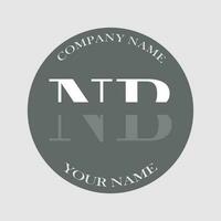 initial NB logo letter monogram luxury hand drawn vector