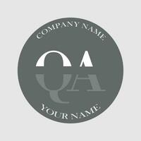 initial QA logo letter monogram luxury hand drawn vector