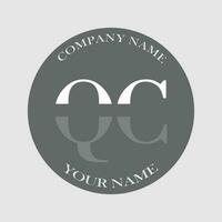 initial QC logo letter monogram luxury hand drawn vector