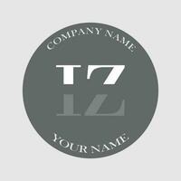 initial IZ logo letter monogram luxury hand drawn vector