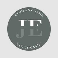 initial JE logo letter monogram luxury hand drawn vector