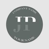 initial JP logo letter monogram luxury hand drawn vector