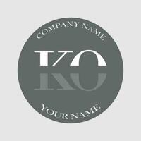 initial KO logo letter monogram luxury hand drawn vector