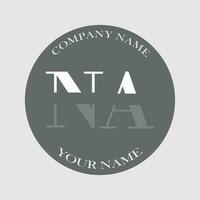 initial NA logo letter monogram luxury hand drawn vector