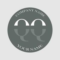 initial QQ logo letter monogram luxury hand drawn vector