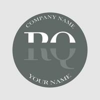 initial RQ logo letter monogram luxury hand drawn vector