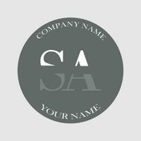 initial SA logo letter monogram luxury hand drawn vector