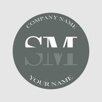 initial SM logo letter monogram luxury hand drawn vector