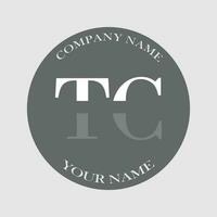 initial TC logo letter monogram luxury hand drawn vector