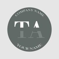 initial TA logo letter monogram luxury hand drawn vector