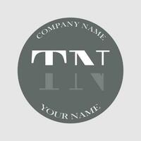 initial letter TN logotype company name colored green and black