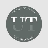 initial UT logo letter monogram luxury hand drawn vector