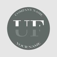 initial UF logo letter monogram luxury hand drawn vector