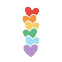 LGBTQ rainbow hearts. Pride month. LGBTQ community. vector