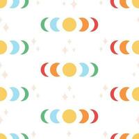 Moon phases seamless pattern. Love, LGBTQ flag colors, Pride Month. Design for wrapping paper, wallpaper, textile vector