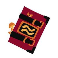 The Book of Earth Magic. Isolated object on a white background. Vector illustration. Flat style. Decorative object for Halloween.