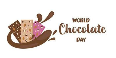 Lettering World chocolate day. Idea for poster, postcard. Vector. vector