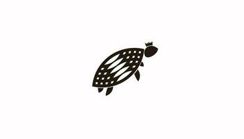 Turtle logo template vector icon illustration design in black and white colors logo