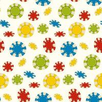 Pattern with casino chips.Vector seamless pattern with colored casino chips on a transparent background vector