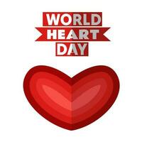 World Heart Day illustration, post template, heart and earth illustration vector