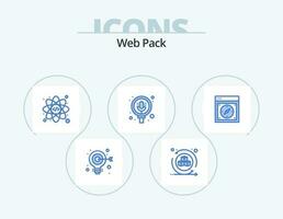 Web Pack Blue Icon Pack 5 Icon Design. safari. compass. atom. browser. record vector