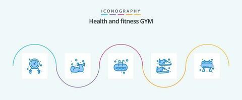 Gym Blue 5 Icon Pack Including checklist. sportive. ladder. shoe. clothing vector