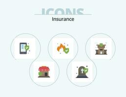 Insurance Flat Icon Pack 5 Icon Design. property. home. phone. service. fire vector