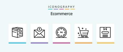 Ecommerce Line 5 Icon Pack Including commerce. sign. document. open. board. Creative Icons Design vector