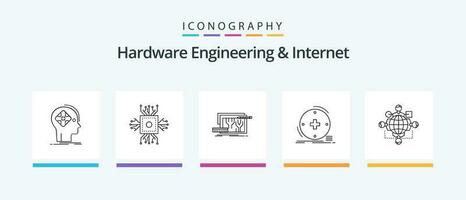 Hardware Engineering And Internet Line 5 Icon Pack Including logic. function. network. urban. sensor. Creative Icons Design vector