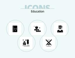 Education Glyph Icon Pack 5 Icon Design. vector