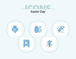 Easter Blue Icon Pack 5 Icon Design. easter. fire work. turnip. happy. easter vector