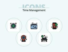 Time Management Line Filled Icon Pack 5 Icon Design. time. night. watch. moon. watch vector