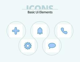 Basic Ui Elements Blue Icon Pack 5 Icon Design. telephone. phone. new. sound. bell vector