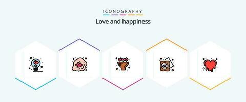 Love 25 FilledLine icon pack including crazy love. wedding. love. party. heart vector