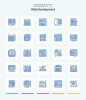Creative Web Development 25 Blue icon pack  Such As web coding. language. web. coding. development vector