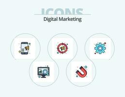 Digital Marketing Line Filled Icon Pack 5 Icon Design. digital marketing. marketing. ad. star. premium vector