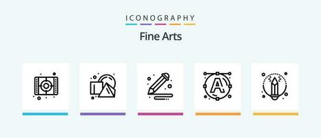 Fine Arts Line 5 Icon Pack Including art. arts. paint. paint. airbrush. Creative Icons Design vector