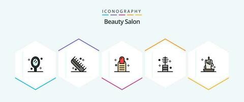 Beauty Salon 25 FilledLine icon pack including burning light. makeup. salon. fashion. beauty vector