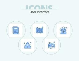 User Interface Blue Icon Pack 5 Icon Design. . bag. news. store. online vector