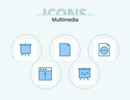 Multimedia Blue Icon Pack 5 Icon Design. . file. deck. document. page vector