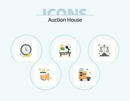 Auction Flat Icon Pack 5 Icon Design. hammer. auction. dealer. microphone. money vector