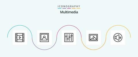 Multimedia Line 5 Icon Pack Including . album. speaker vector