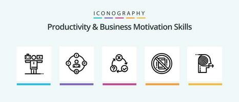 Productivity And Business Motivation Skills Line 5 Icon Pack Including invention. idea. world. inspirating. idea. Creative Icons Design vector